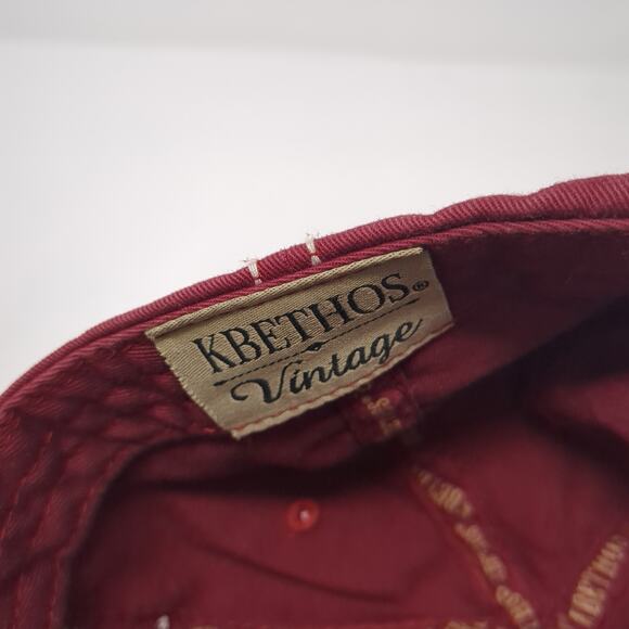 Happy Camper Baseball Cap Red One Size Adjustable Distressed KB ETHOS Vintage - Picture 8 of 9